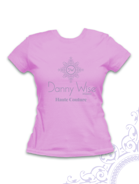 T-shirt donna slim – Rosa pastello – Grigio, S